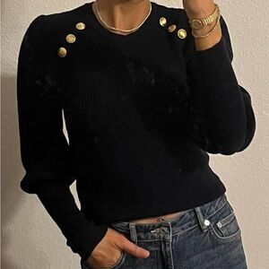 ZARA ✨ Sweater with Gold Button Accents